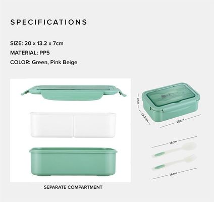 Prodotto Kit cucchiaio/forchetta/coltello/bastoni BPA-Free 1400 ML PP5 Lunch Box per bambini/adulti