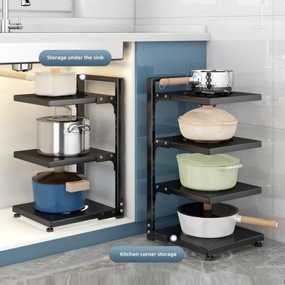 Organizzatore di lavandino da cucina funzionale pieghevole per posate da cucina nero per stoccaggio regolabile