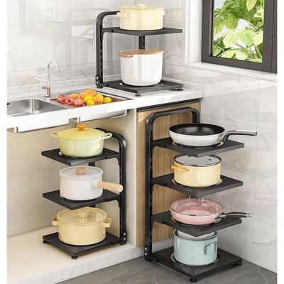 Organizzatore di lavandino da cucina funzionale pieghevole per posate da cucina nero per stoccaggio regolabile