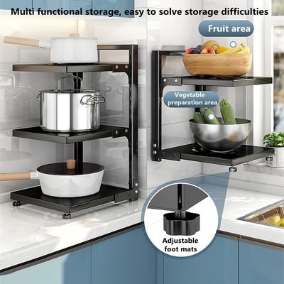 Organizzatore di lavandino da cucina funzionale pieghevole per posate da cucina nero per stoccaggio regolabile