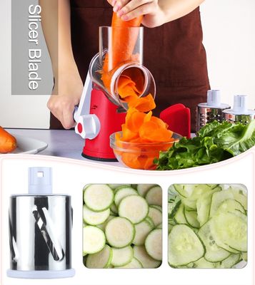 3 Lamette a tamburo con grattugiatrice rotativa di formaggio per taglia-vegetale manuale e trituratrice di noci