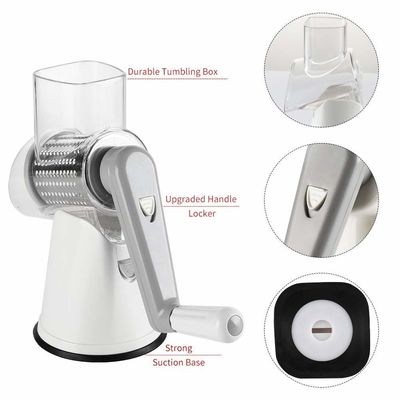 3 Lamette a tamburo con grattugiatrice rotativa di formaggio per taglia-vegetale manuale e trituratrice di noci