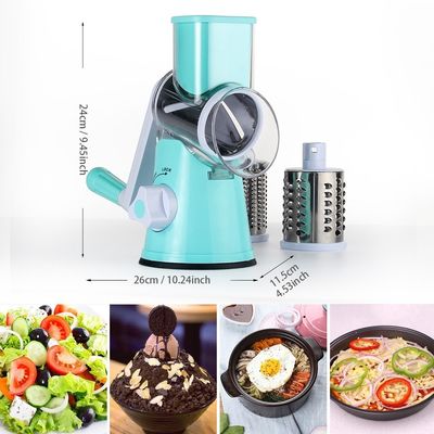 3 Lamette a tamburo con grattugiatrice rotativa di formaggio per taglia-vegetale manuale e trituratrice di noci