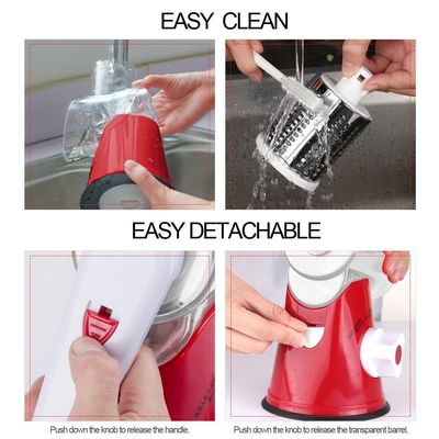 3 Lamette a tamburo con grattugiatrice rotativa di formaggio per taglia-vegetale manuale e trituratrice di noci