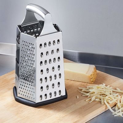 Conveniente taglia-vegetaliera e grattugiatrice di formaggio portatili con design a 6 lati in acciaio inossidabile