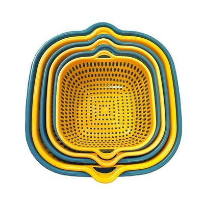 Conservazione di ortaggi Casalinghi 6pcs Doppia strato di plastica multi-drainamento di acqua Cesto di scarico pulito