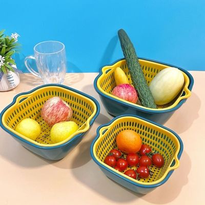6 pcs Quadratura multifunzionale frutta verdura lavaggio Cesto di stoccaggio e lavaggio