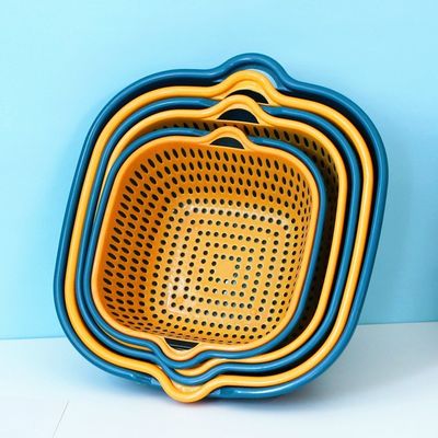 6 pcs Quadratura multifunzionale frutta verdura lavaggio Cesto di stoccaggio e lavaggio