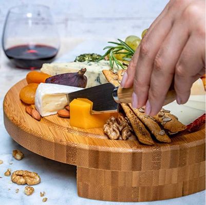 22.5*22.5*3.5cm Set di tabelloni di formaggio in bambù in legno per OEM/ODM Supportato