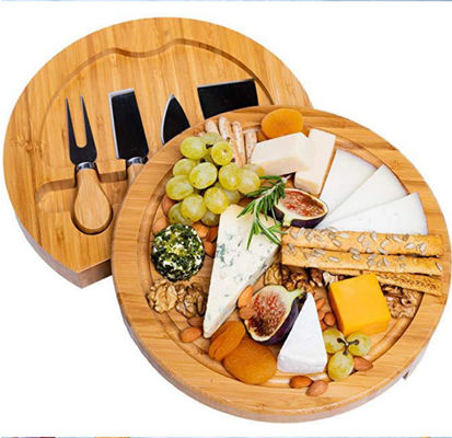22.5*22.5*3.5cm Set di tabelloni di formaggio in bambù in legno per OEM/ODM Supportato