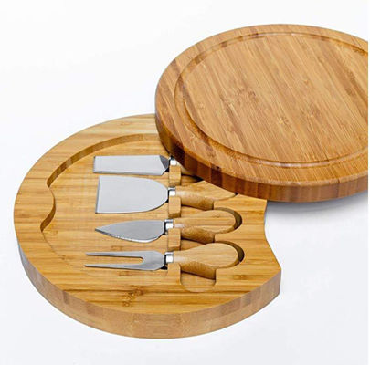 22.5*22.5*3.5cm Set di tabelloni di formaggio in bambù in legno per OEM/ODM Supportato