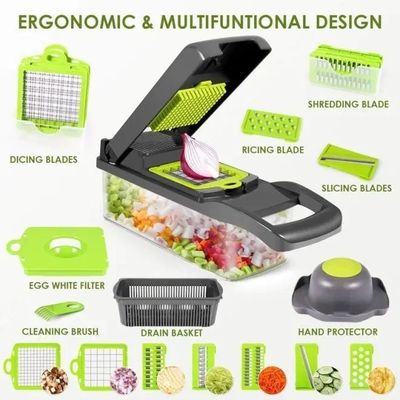 15 in 1 Chopper per ortaggi multifunzionale per cucina domestica Chopper manuale con logo personalizzato