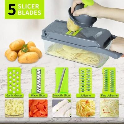 15 in 1 Chopper per ortaggi multifunzionale per cucina domestica Chopper manuale con logo personalizzato