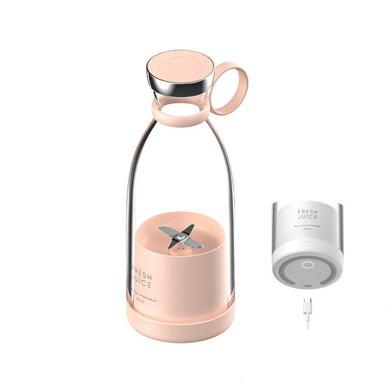 Succatore portatile ricaricabile USB blender 350ml 4 lame rosa mini elettrico per i viaggi
