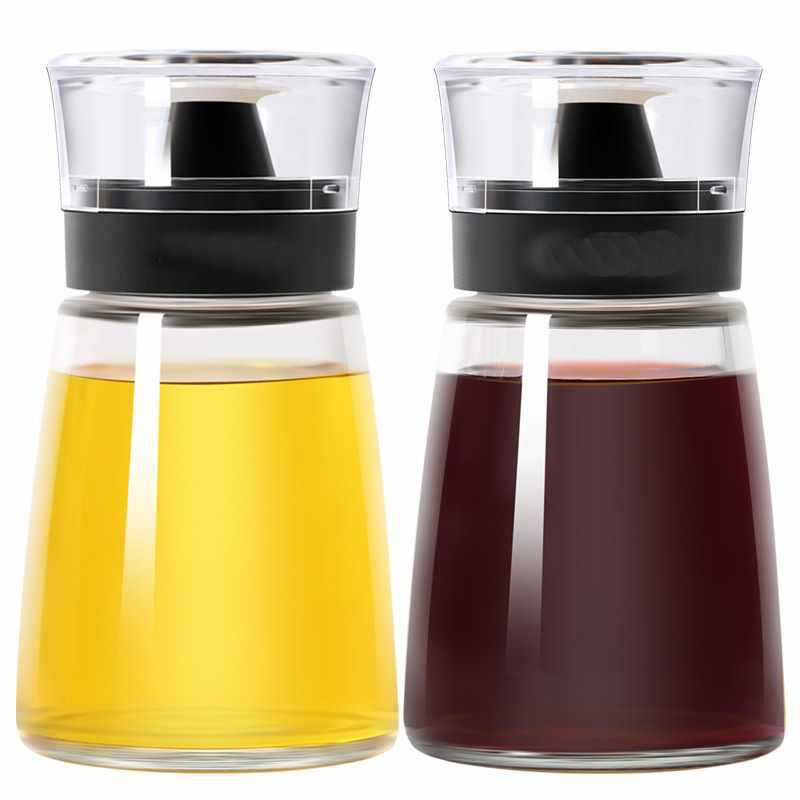 Bottiglia di olio di vetro trasparente 170ml Set di spray di olio di aceto per utensili da cucina 425g