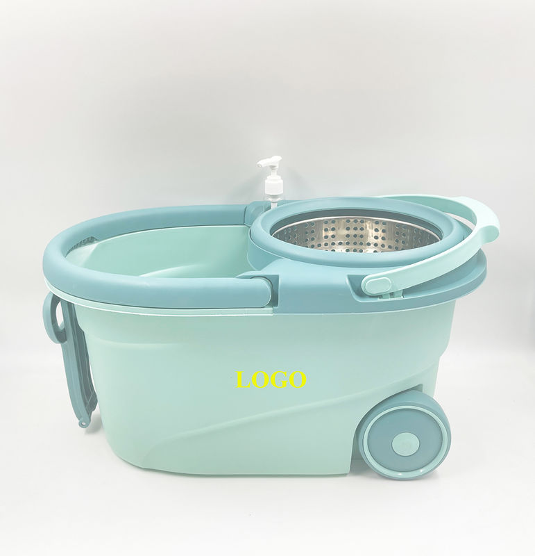 Logo personalizzato Pulizia pavimenti ad alta capacità Microfibra Spinning Mop Bucket 360 Rotating Dual Drive
