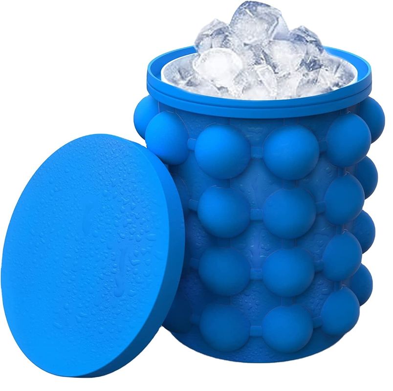 267 grammi Silicone portatile semicircolare Barattolo di ghiaccio a risparmio di spazio con coperchio blu/rosso/giallo
