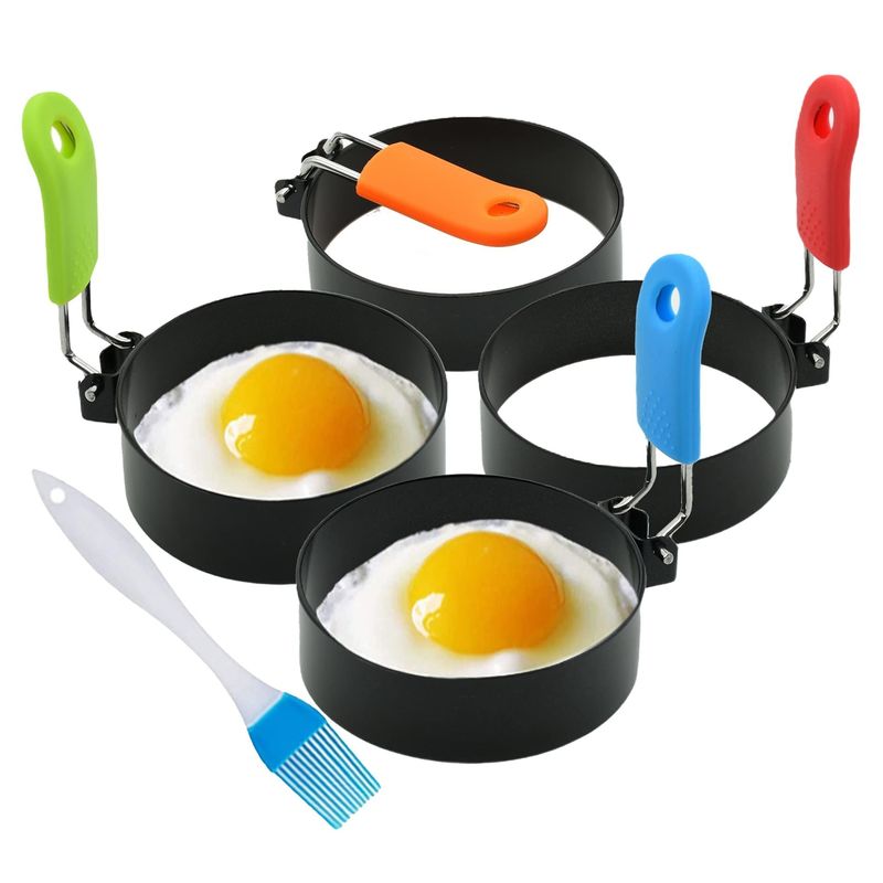 Home Cucina Anelli di cucina di uova in acciaio inossidabile muffa di pancake per le uova e le omelette fritte
