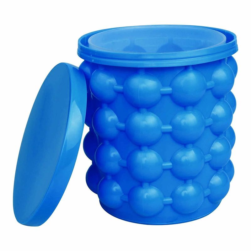 Logo personalizzato Portatile Mezzarrondo Cipolle di ghiaccio secchio di ghiaccio con coperchio Pub Occasione Blu e Rosso