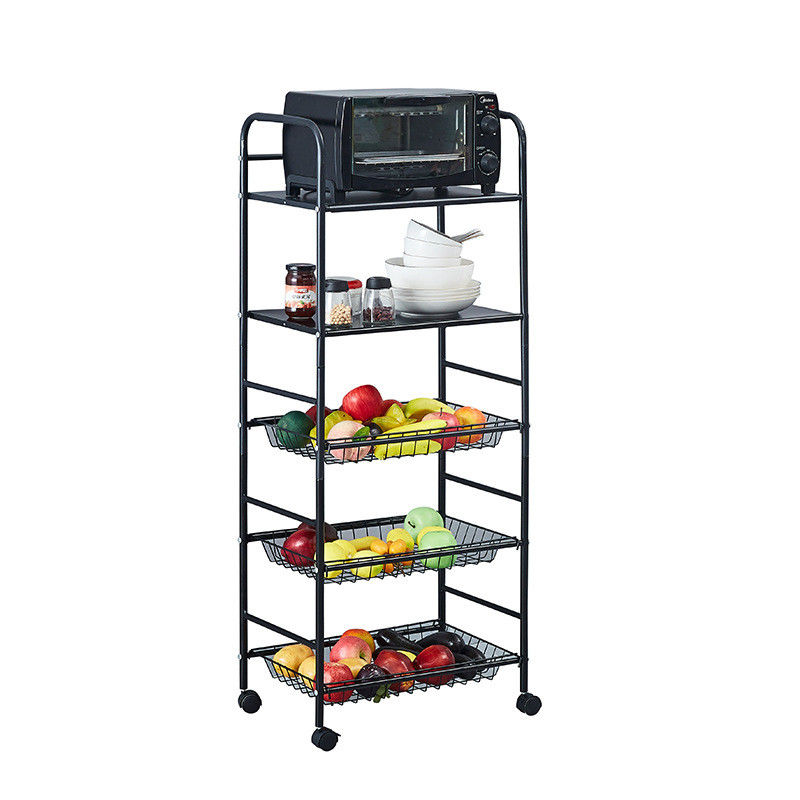 Organizzatore di cucina a scaffale non pieghevole di livello 5 con progettazione a rotolamento rotante stabile