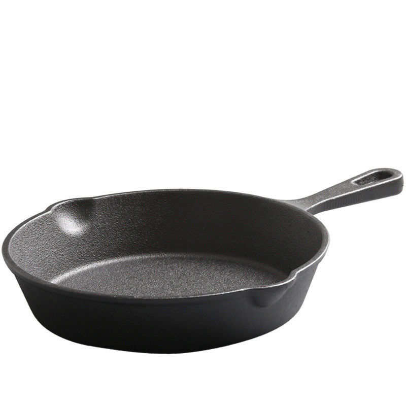Acciaio da cucina in ferro fuso antiaderente pre-stagionato Skillet nero sostenibile per esterni