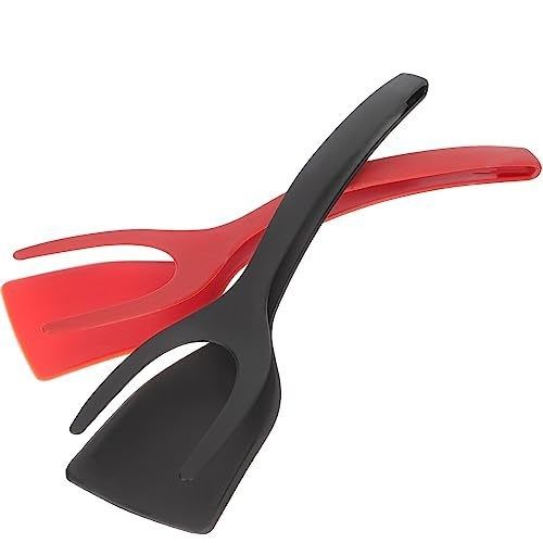2 in 1 Spatula Tong per utensili da cucina Uovo nero Pinne Tong Pancake Pesce Toast francese