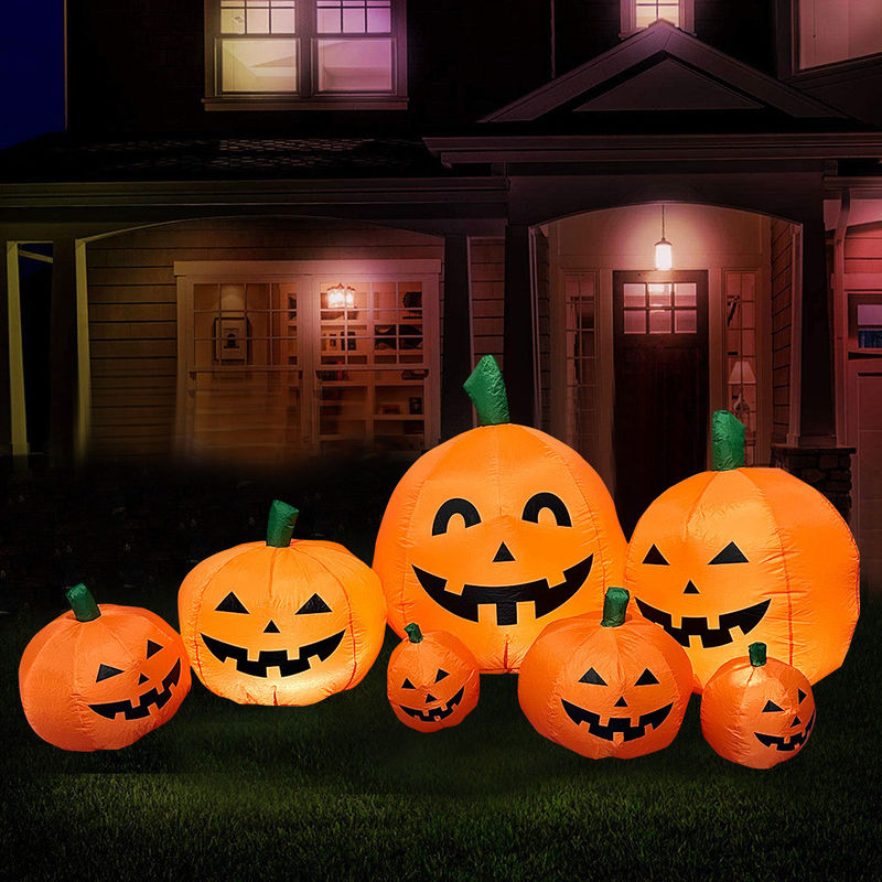 2.2m di lunghezza all'aperto all'interno Halloween Decorazioni gonfiabili di zucche con luci a LED