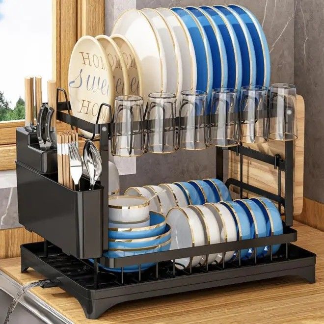 85*32*15cm Rack organizzatore per asciugatura sostenibile e igienica dei piatti