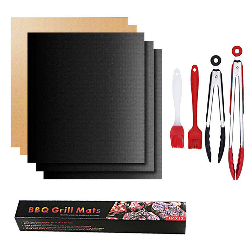 Non Stick BBQ Grill Mat Baking Mat ignifuge carbone di fibra di vetro Strumenti per uova per cucinare