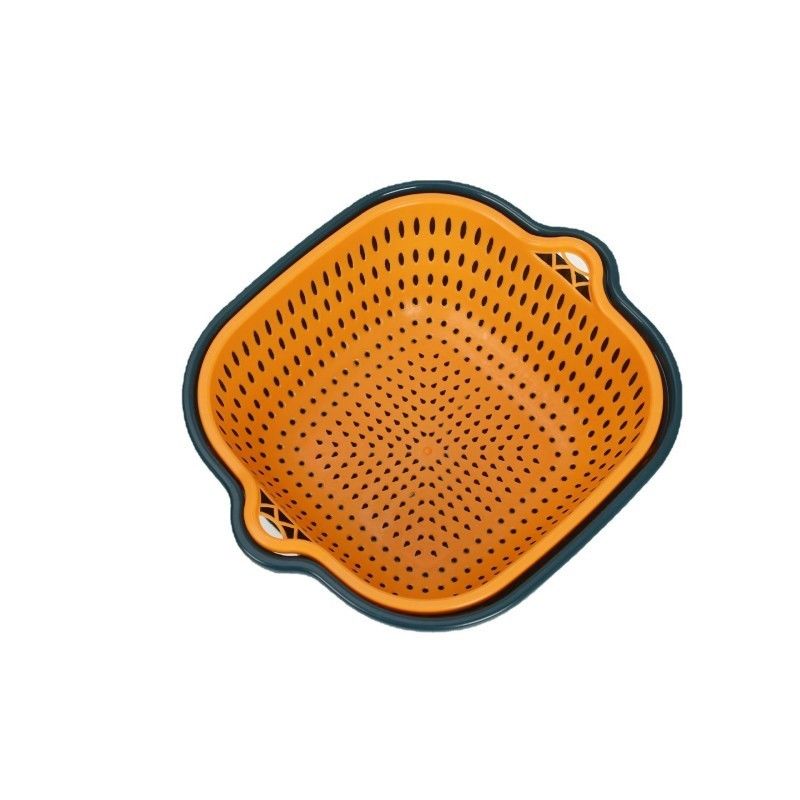 Conservazione di ortaggi Casalinghi 6pcs Doppia strato di plastica multi-drainamento di acqua Cesto di scarico pulito